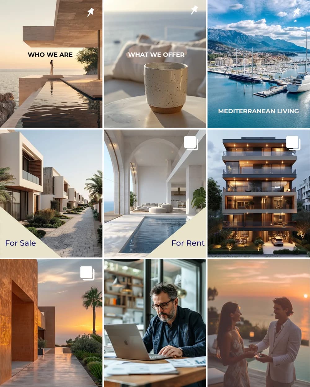 Layout ленты Instagram — спланированная сетка объектов, lifestyle и экспертного контента